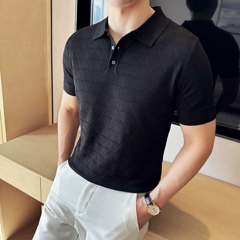 Men'S V-Neck Polo Shirt
