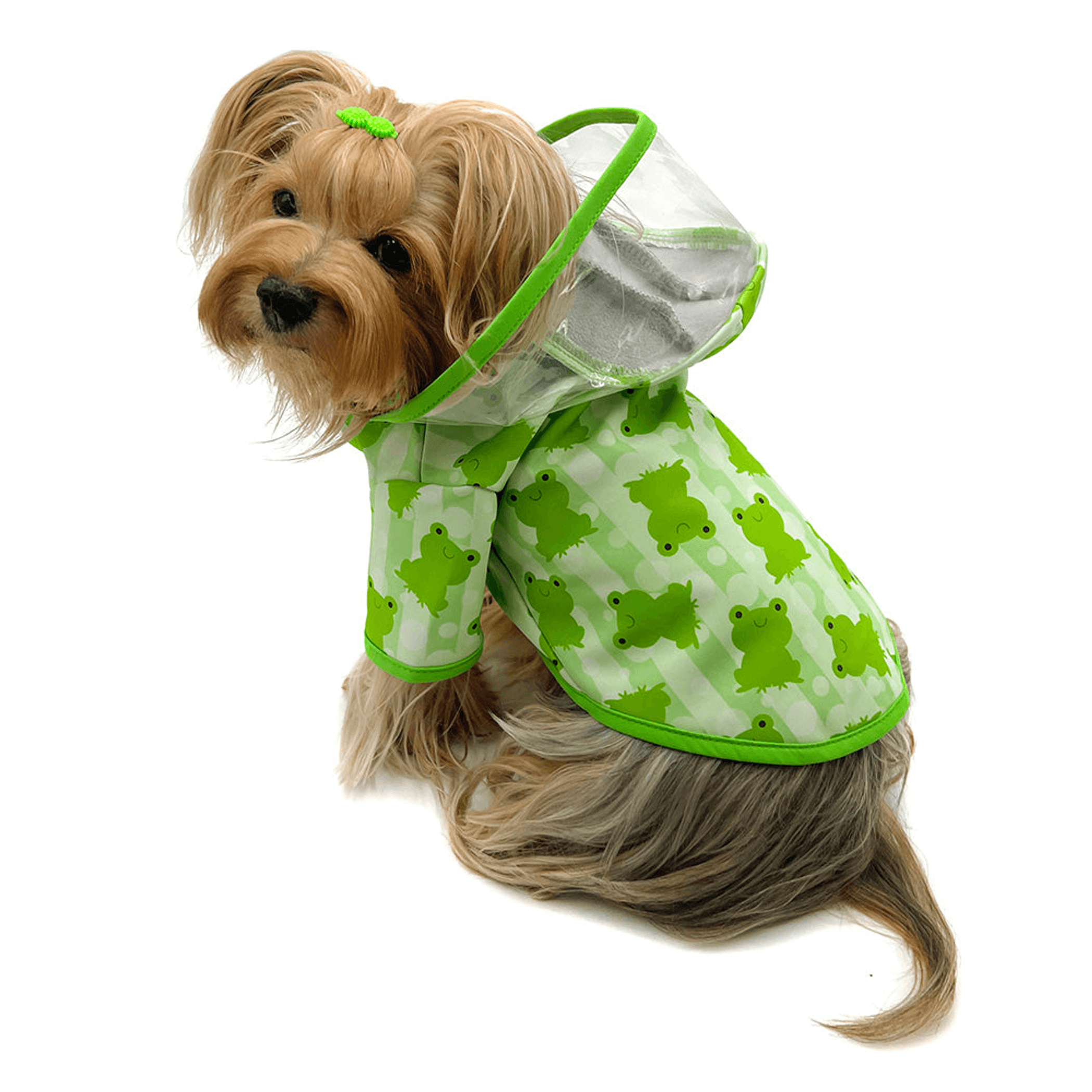 Froggy Print Weatherproof Raincoat with Fleece Lining and Detachable Hood