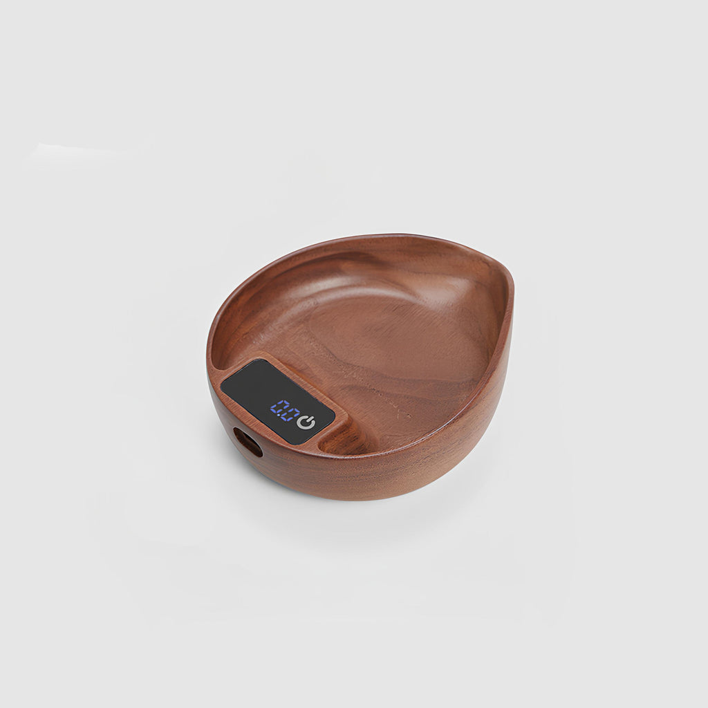 Electronic Walnut Coffee Scale With Leaf Shade