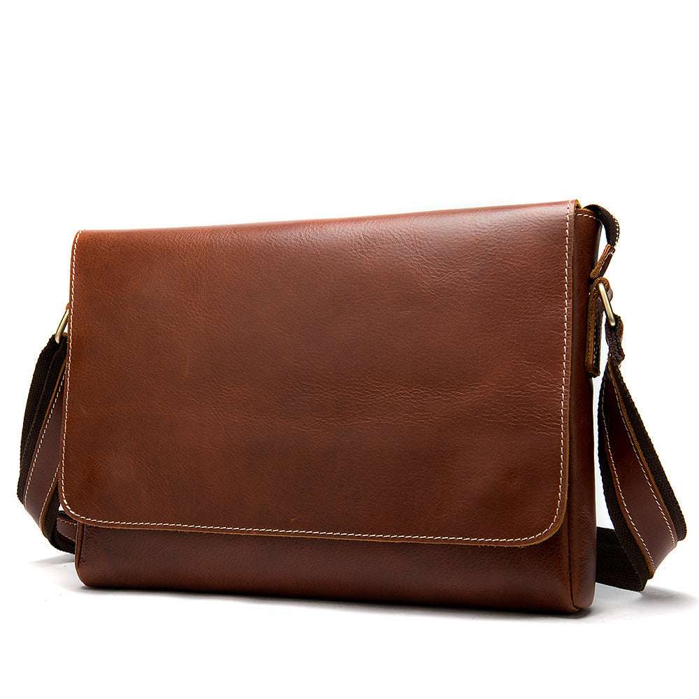 Vintage Leather Crossbody Satchel with Top Grain Hide