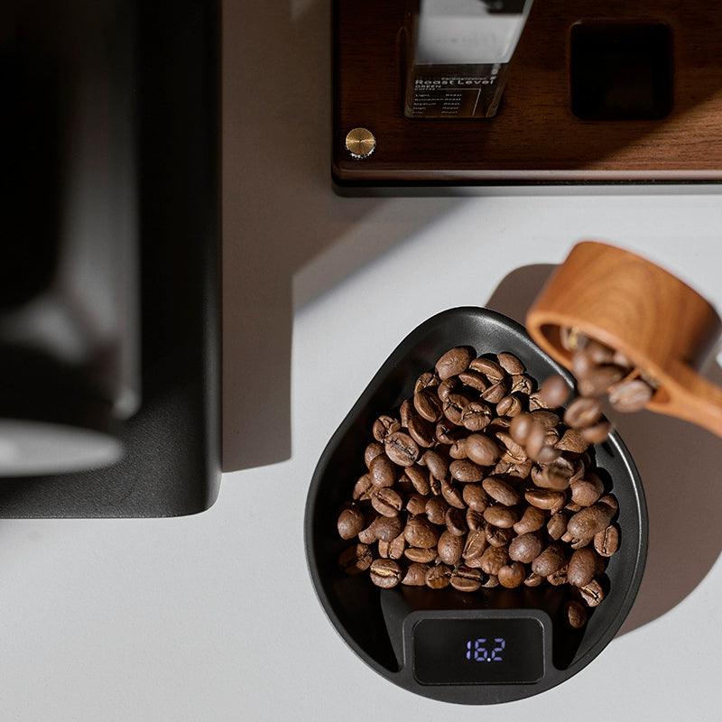 Electronic Walnut Coffee Scale With Leaf Shade