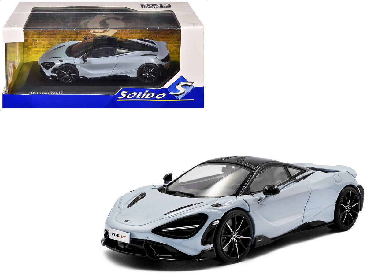2020 McLaren 765LT Ceramic Gray with Black Top 1/43 Diecast Model Car by Solido-4